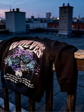 Darc Sport Black Crewneck with Gold Graphic Label